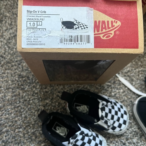 Slip on Checkered Vans Crib Shoe Size 1 - Picture 1 of 2